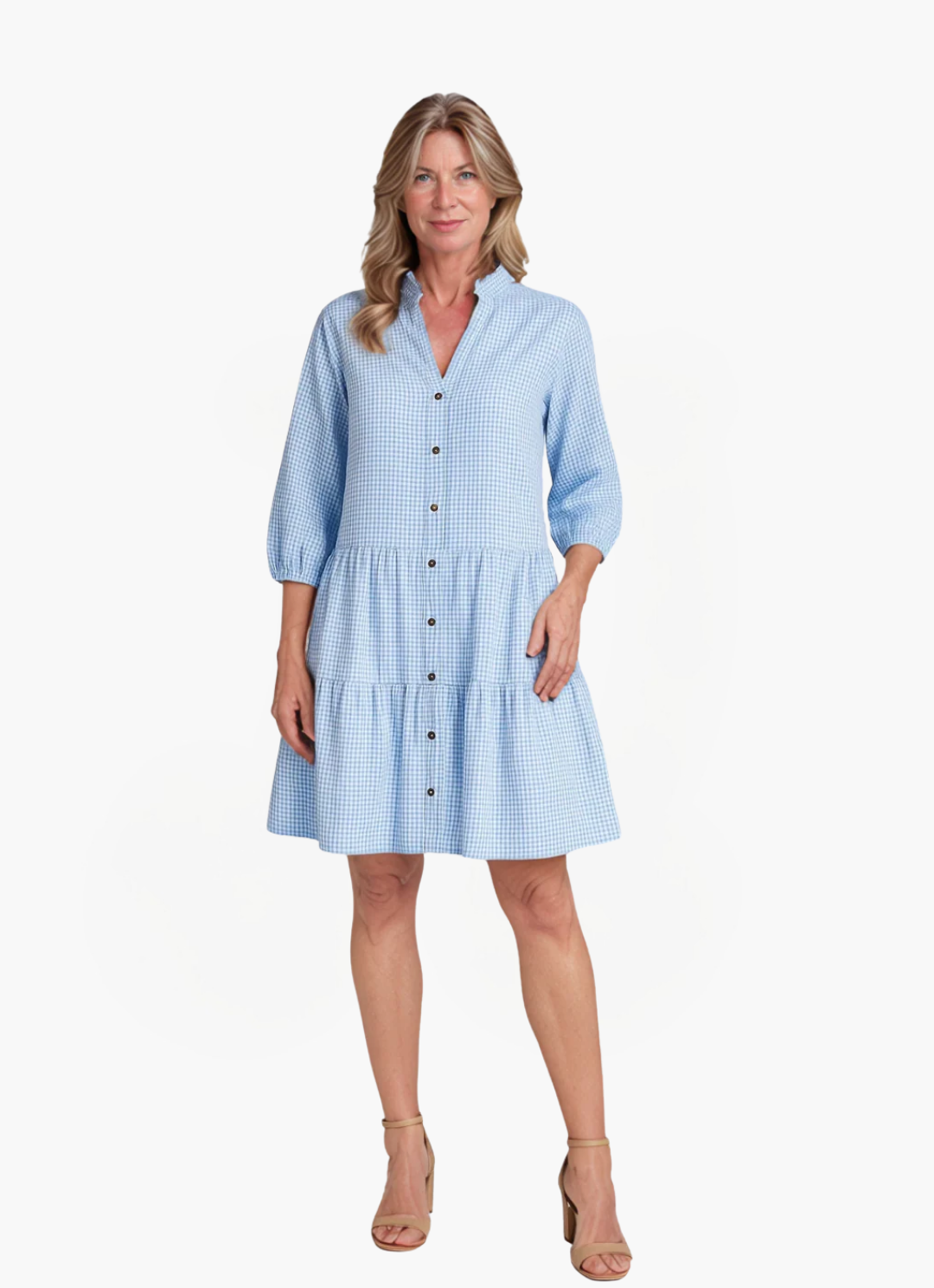 Loungewear Club™ | Robe chemise à carreaux avec boutons