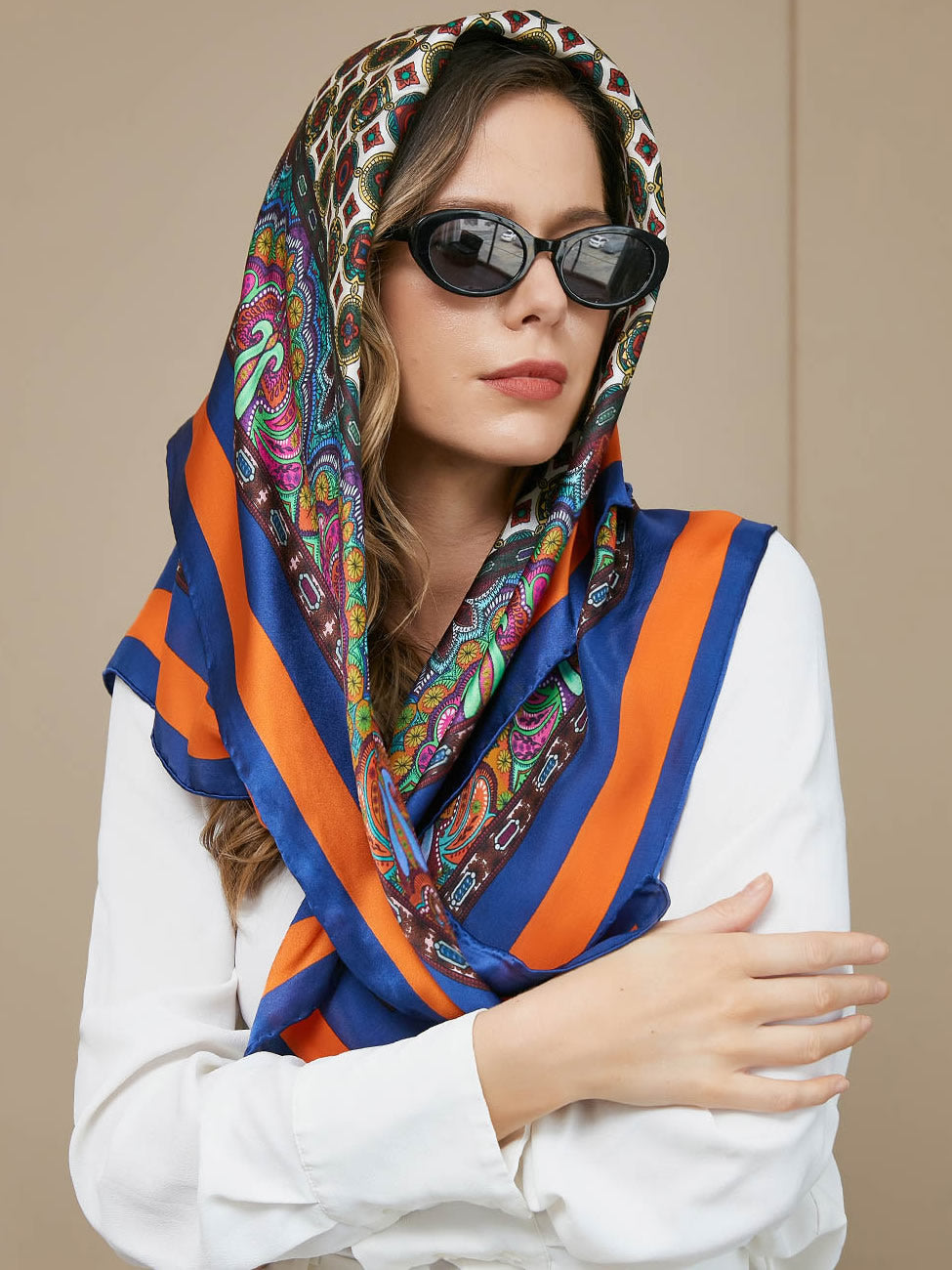 Loungewear Club™️ | Foulard carré bohème en soie