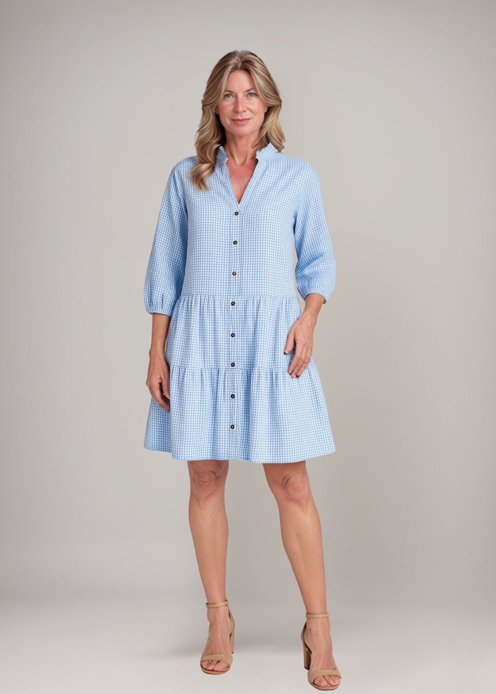 Loungewear Club™ | Robe chemise à carreaux avec boutons