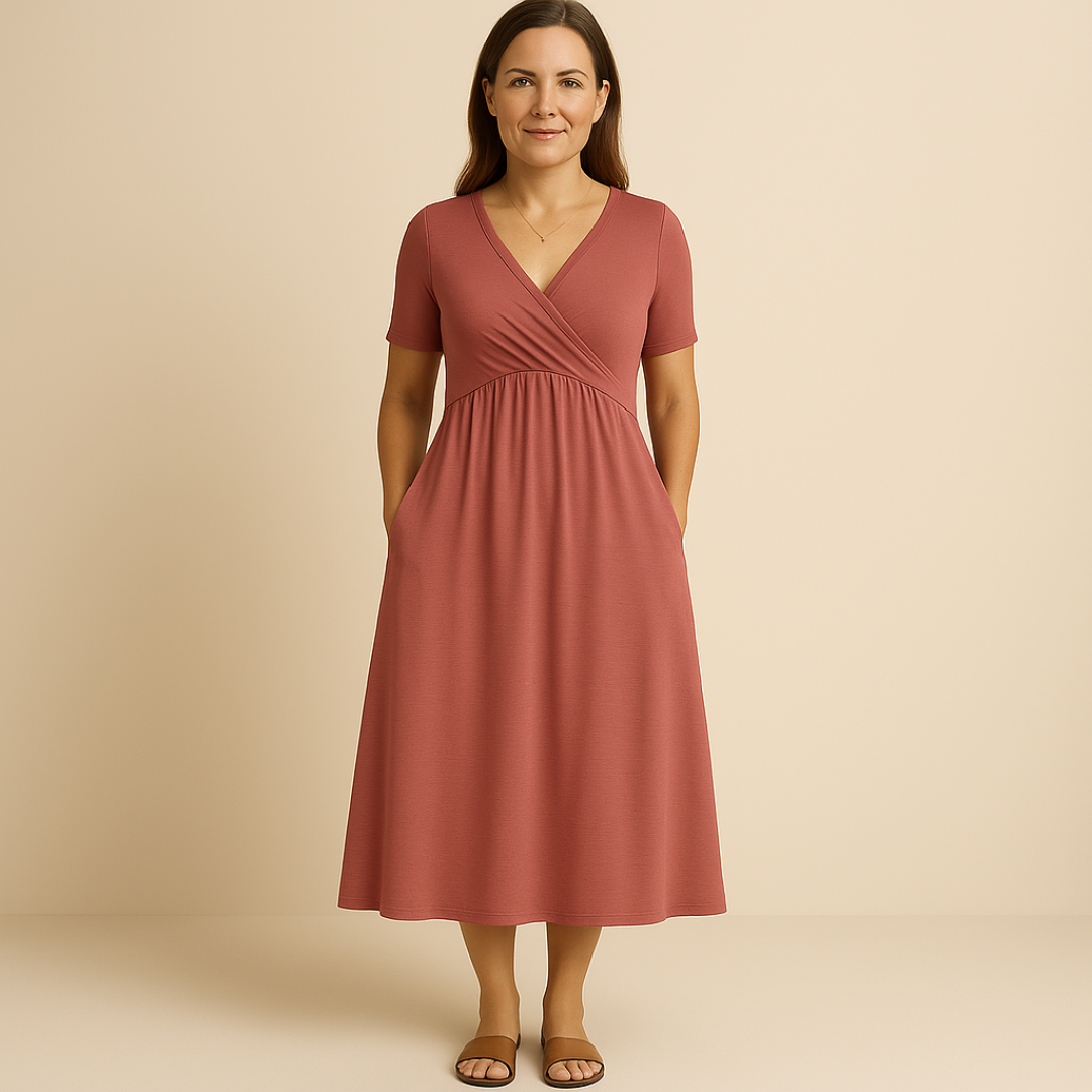 Loungewear Club™ | Robe midi à décolleté en V