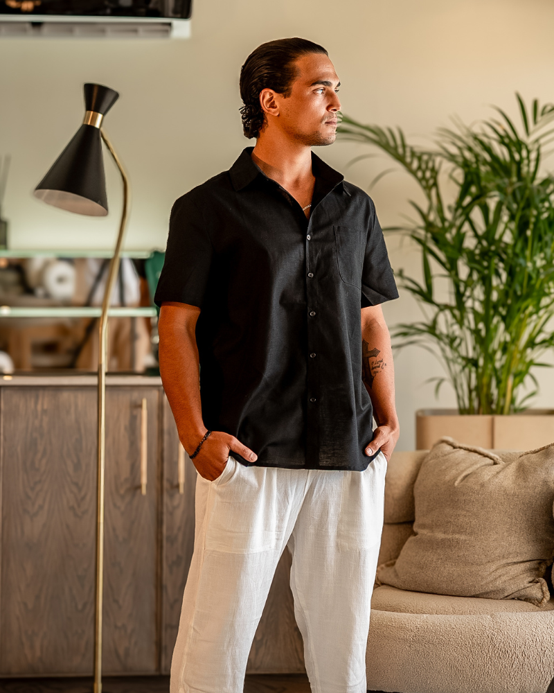 Loungewear Club™️ | Chemise en Lin (Manches Courtes)