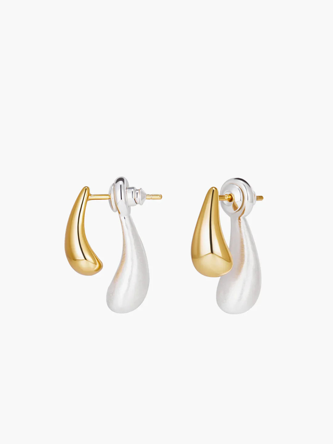 Loungewear Club™ | Boucles d'oreilles goutte d'eau bicolores toujours élégantes