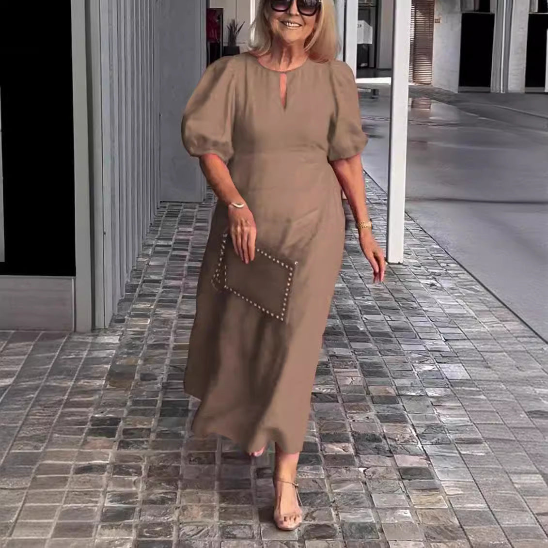 Carla™ - Robe Élégante à Manches Bouffantes