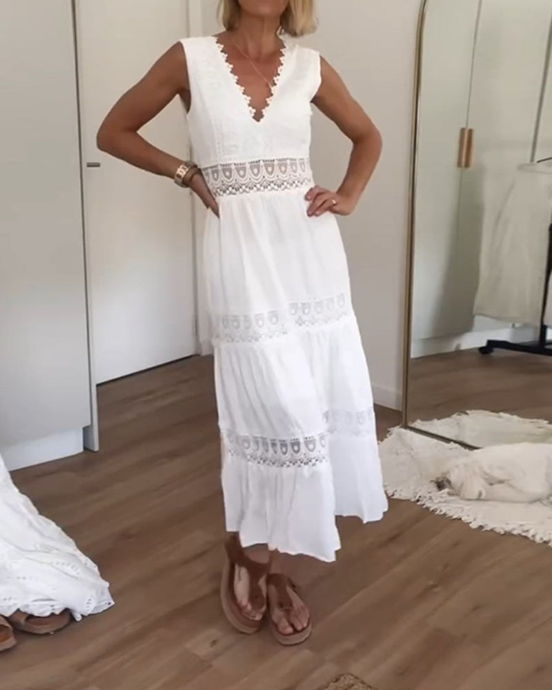 Kim | Robe en Dentelle à Décolleté en V