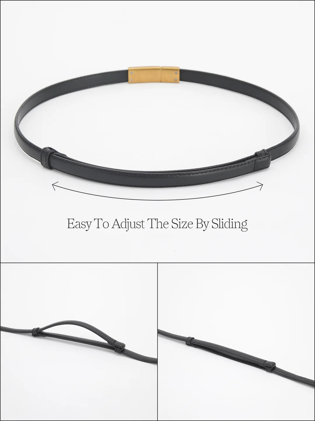 Loungewear Club™ | Ceinture Slim en Cuir Vintage avec Fermeture Magnétique