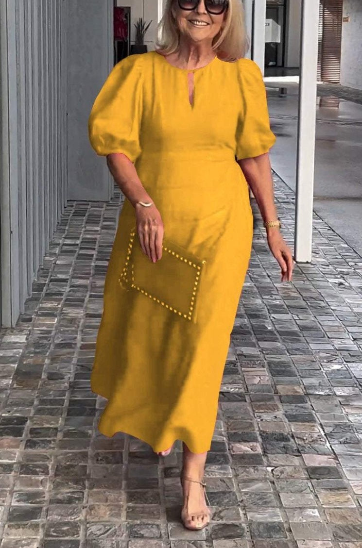 Carla™ - Robe Élégante à Manches Bouffantes