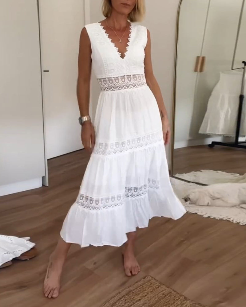 Alexa™ - Robe Camisole en Dentelle à Col V
