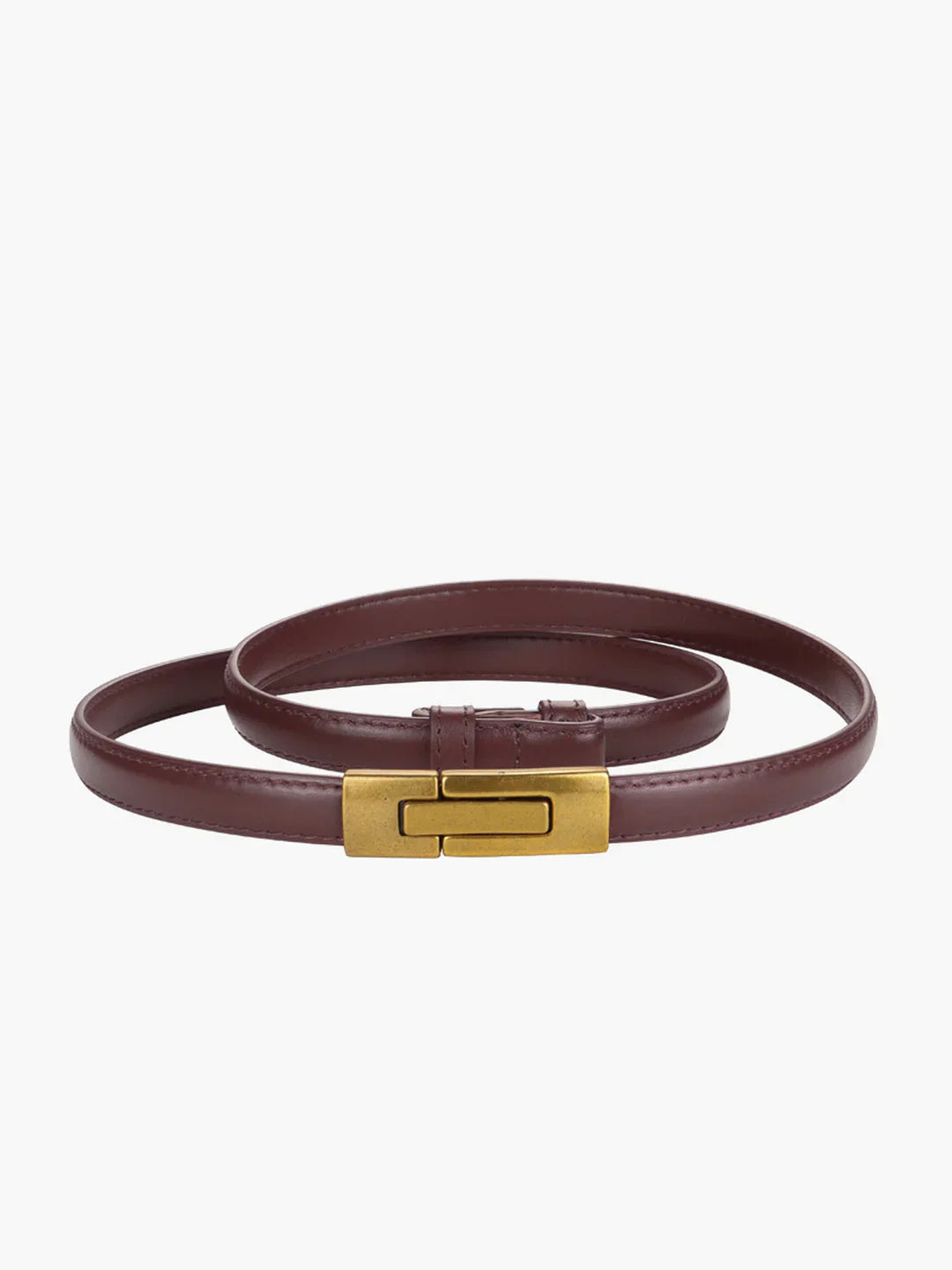 Loungewear Club™ | Ceinture Slim en Cuir Vintage avec Fermeture Magnétique