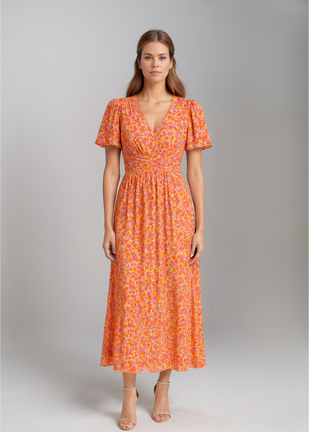 Loungewear Club™ | Robe maxi à fleurs avec manches flottantes