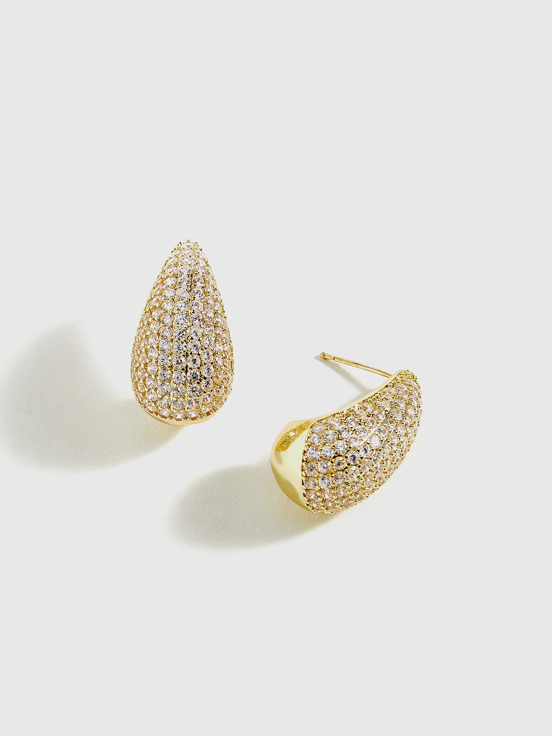 Elegant Style Copper Set Zircon Stud Earrings