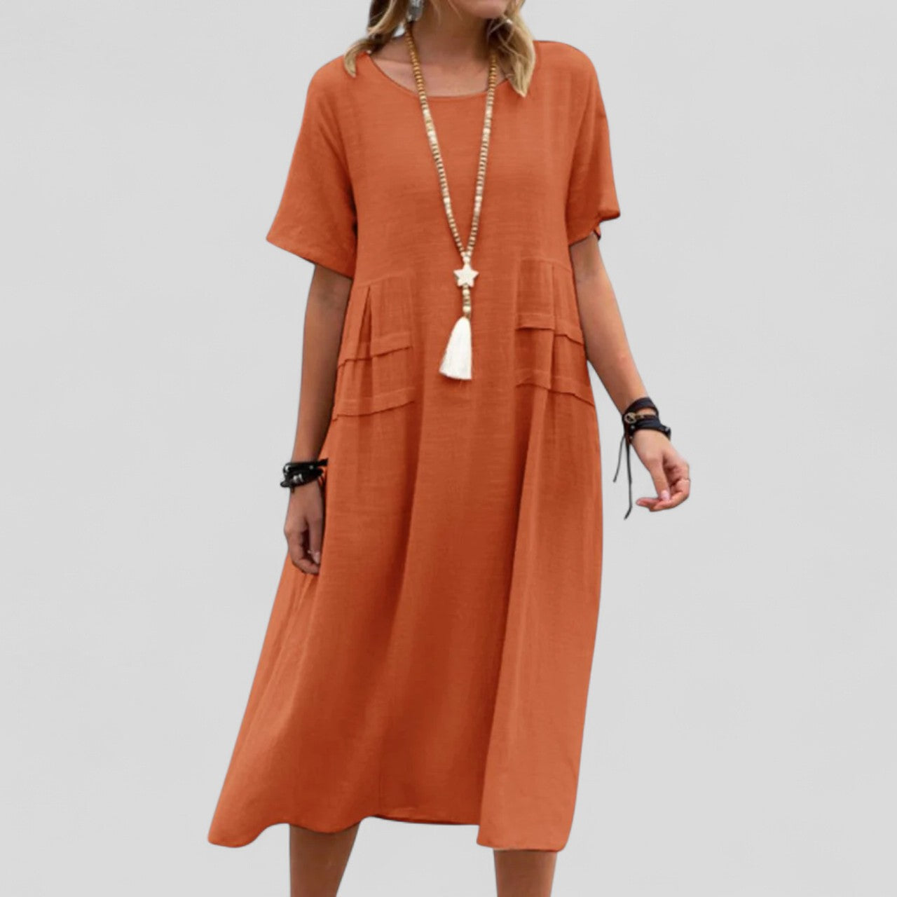 Loungewear Club™ | Robe midi décontractée avec poches