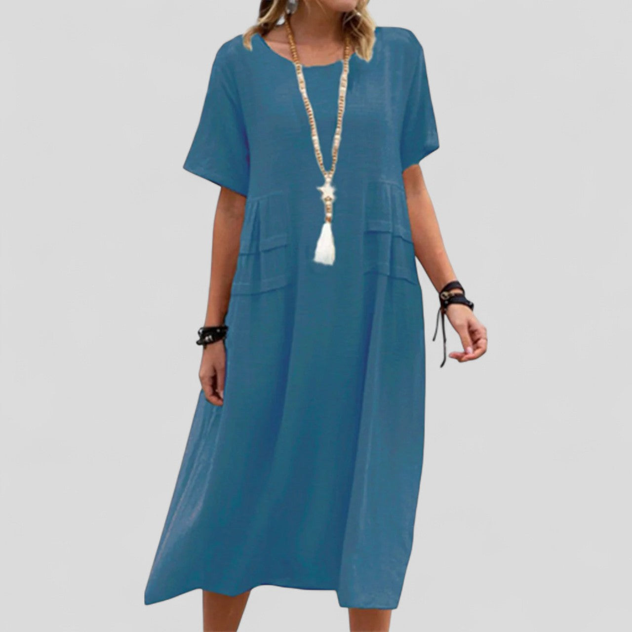 Loungewear Club™ | Robe midi décontractée avec poches