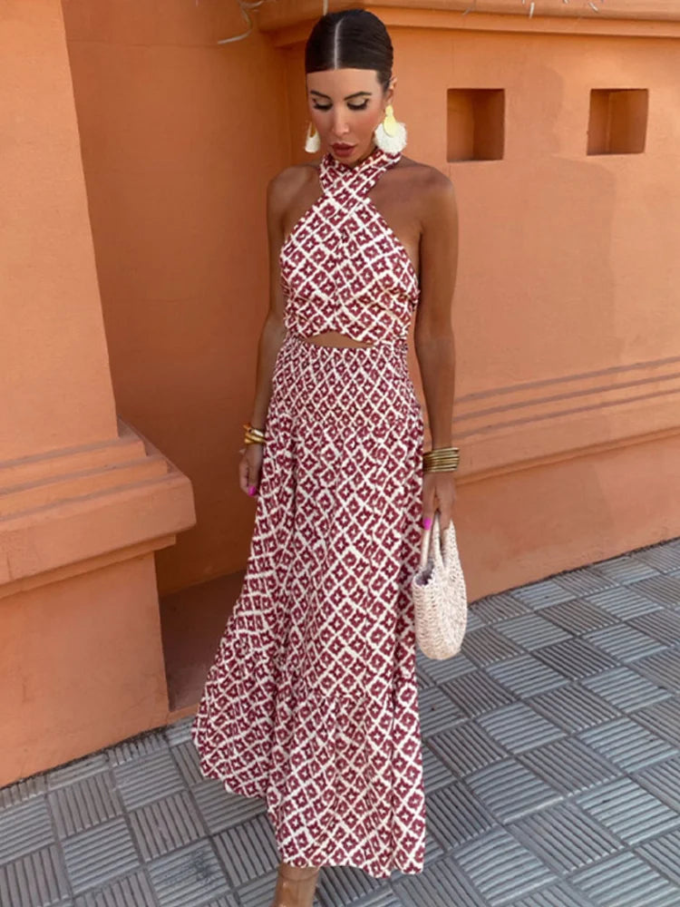 Loungewear Club™ | Ensemble à col halter au look de fleurs du désert