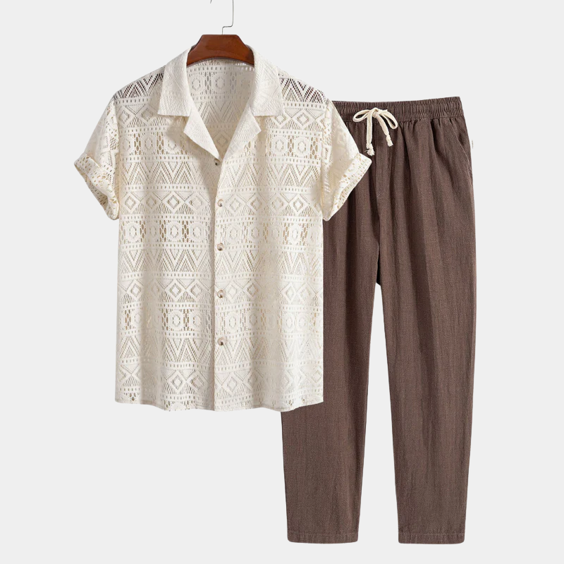 Loungewear Club™ | Ensemble en Lin à Manches Courtes