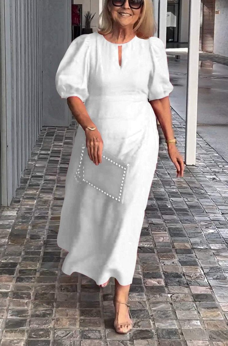 Carla™ - Robe Élégante à Manches Bouffantes