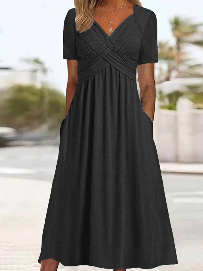 Loungewear Club™ | Robe midi avec couture à la taille et poches