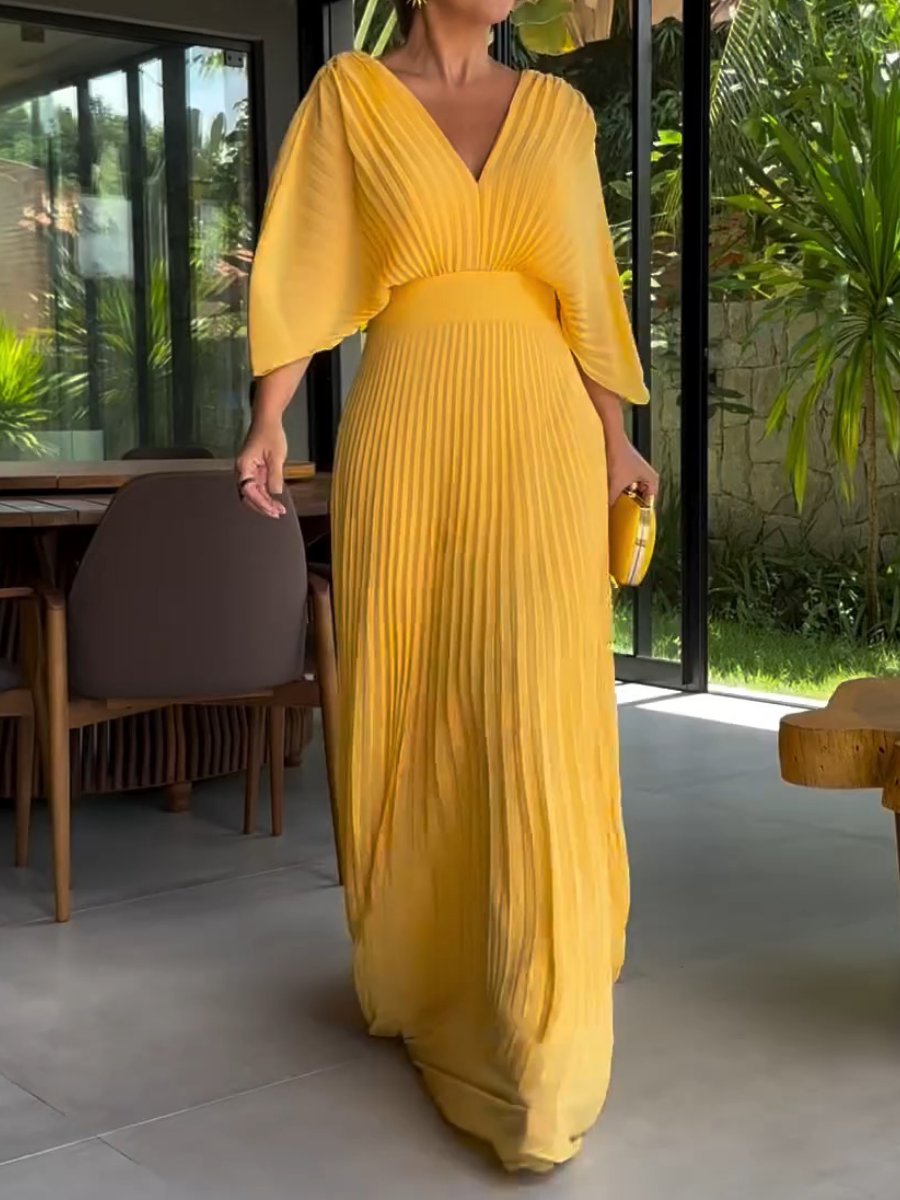 Loungewear Club™ | Robe Plissée Heure Dorée