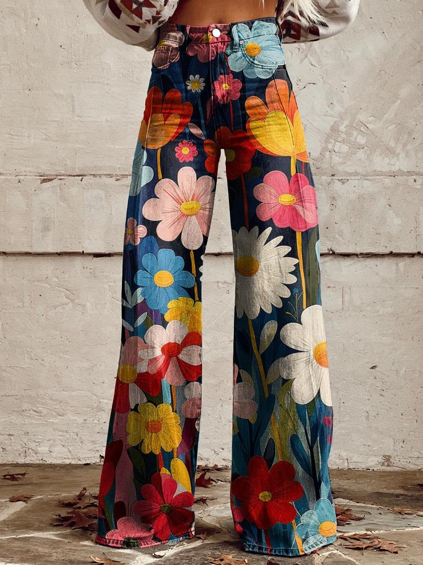 LÉNA | Pantalon Fleuri Élégant et Moderne