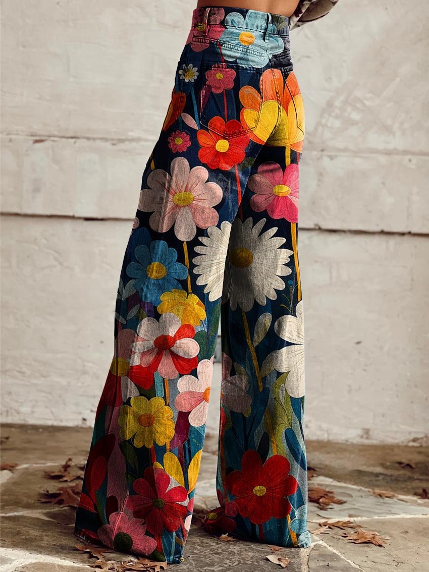 LÉNA | Pantalon Fleuri Élégant et Moderne